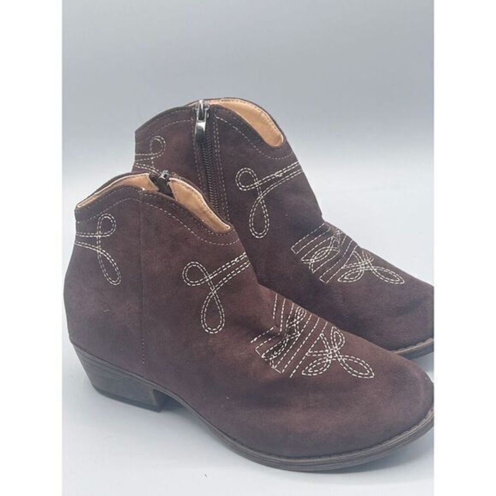 ROSY Coffee Stitch Detail Cowboy Ankle Boot Size‎ 36